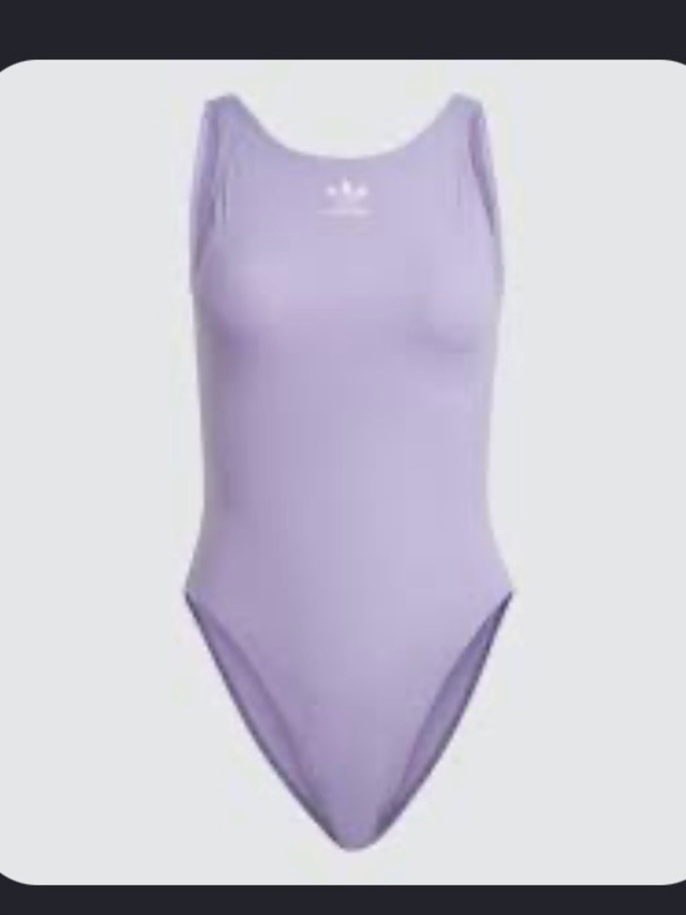Adidas Adicolor Lilac Purple Soft Ribbed One Piece Swimsuit Size XL
